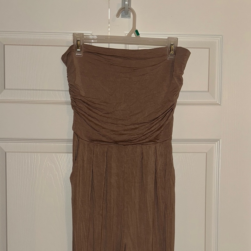 Altar’d State Taupe Strapless Romper